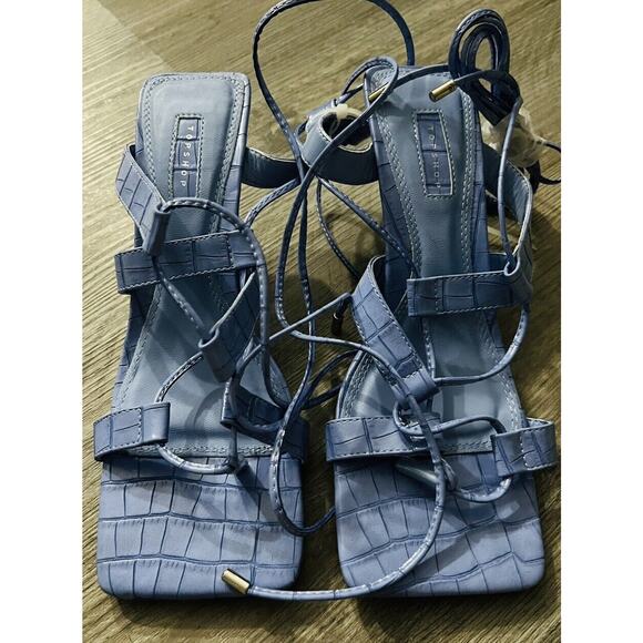 Topshop ASOS Gladiator Sandals Size 6 With Kitten Heel - Picture 3 of 4